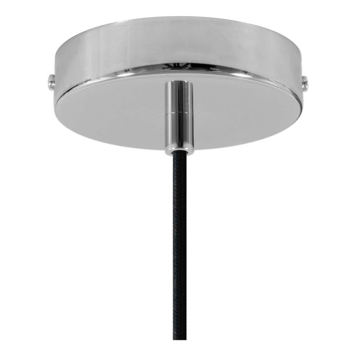 Lampada a sospensione completa di cavo tessile, paralume Imbuto in cemento e finiture in metallo - Cemento chiaro