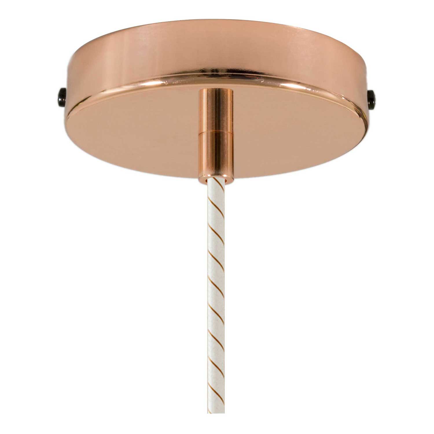 Lampada a sospensione completa di cavo tessile, paralume in ceramica Industriale e finiture in metallo - Bianco lucido - Creative Cables