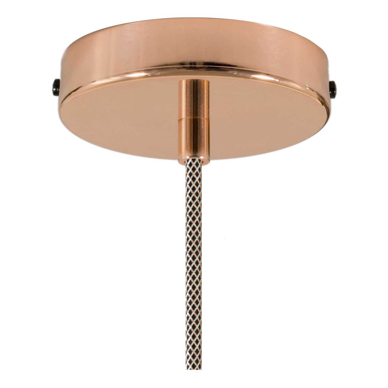 Lampada a sospensione completa di cavo tessile, paralume in ceramica Industriale e finiture in metallo - Nero - Creative Cables