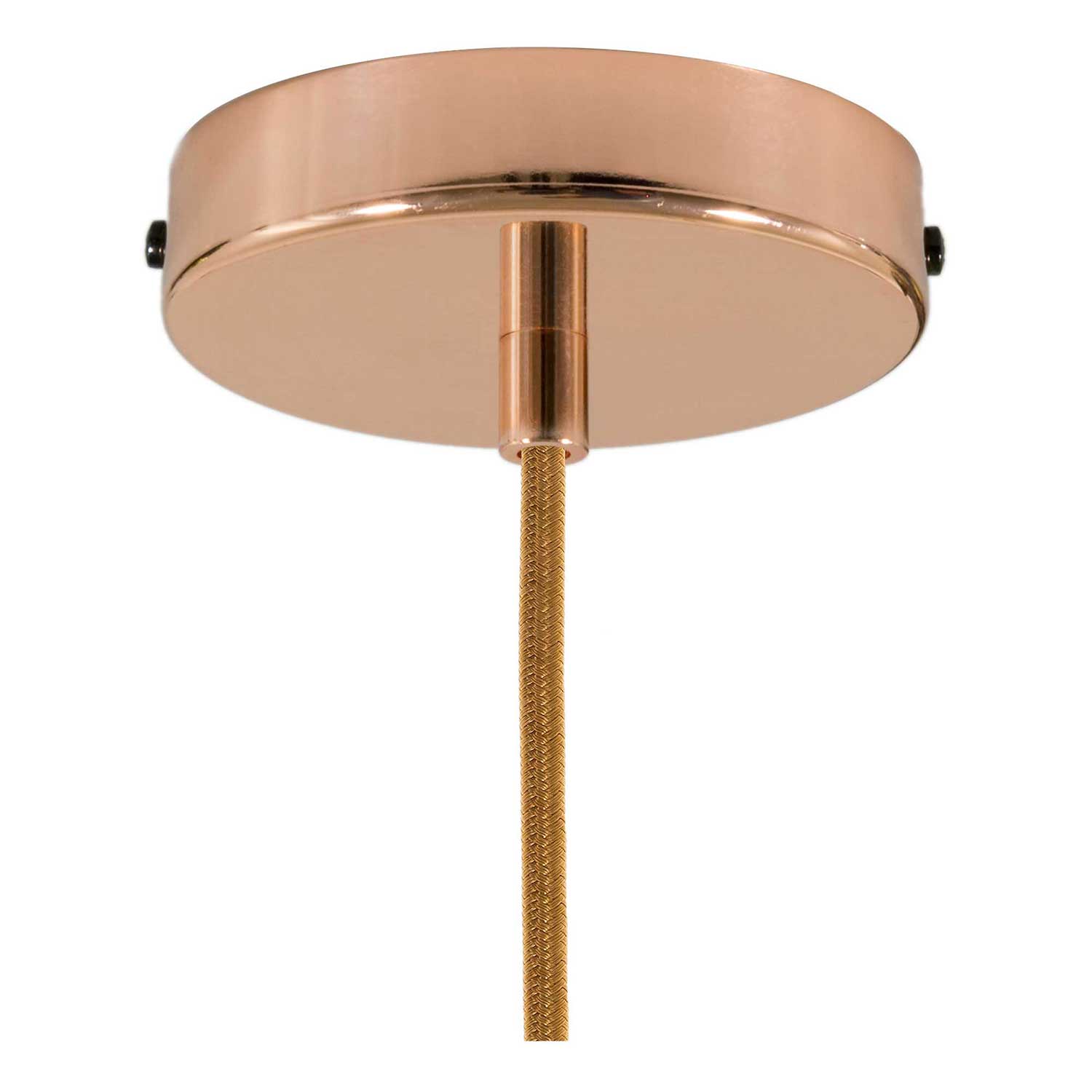 Lampada a sospensione completa di cavo tessile, paralume oversize Ellepi e finiture in metallo - Effetto corten - Creative Cables