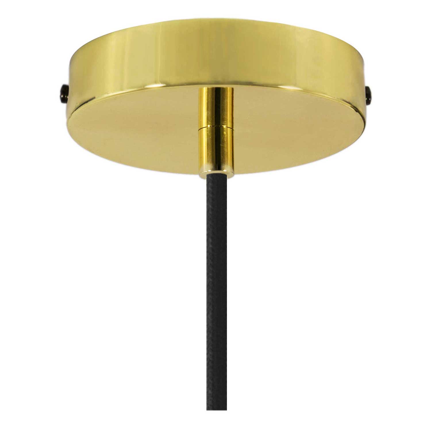 Lampada a sospensione completa di cavo tessile, paralume Swing e finiture in metallo - Nero - Creative Cables