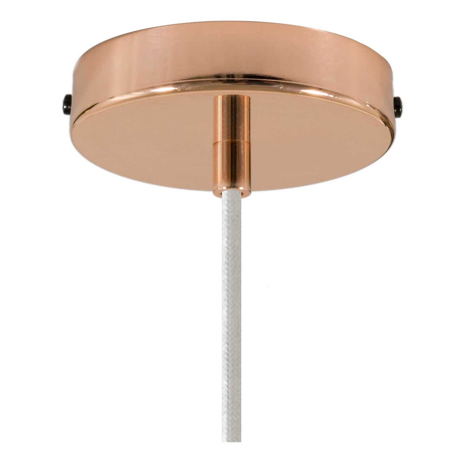 Lampada a sospensione completa di cavo tessile, paralume Swing e finiture in metallo - Rame - Creative Cables