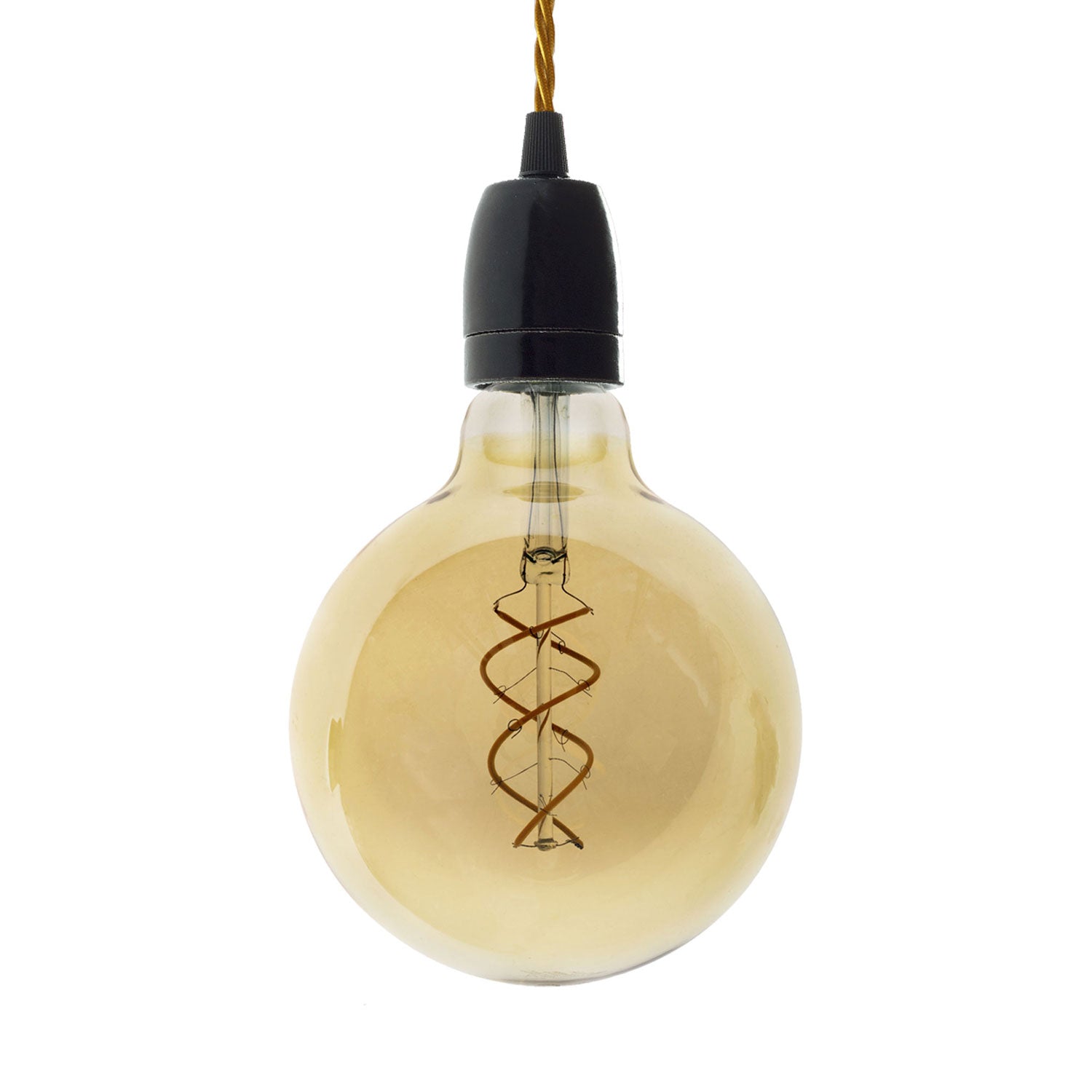 Lampada a sospensione completa di cavo tessile trecciato e finiture in porcellana - Nero - Creative Cables