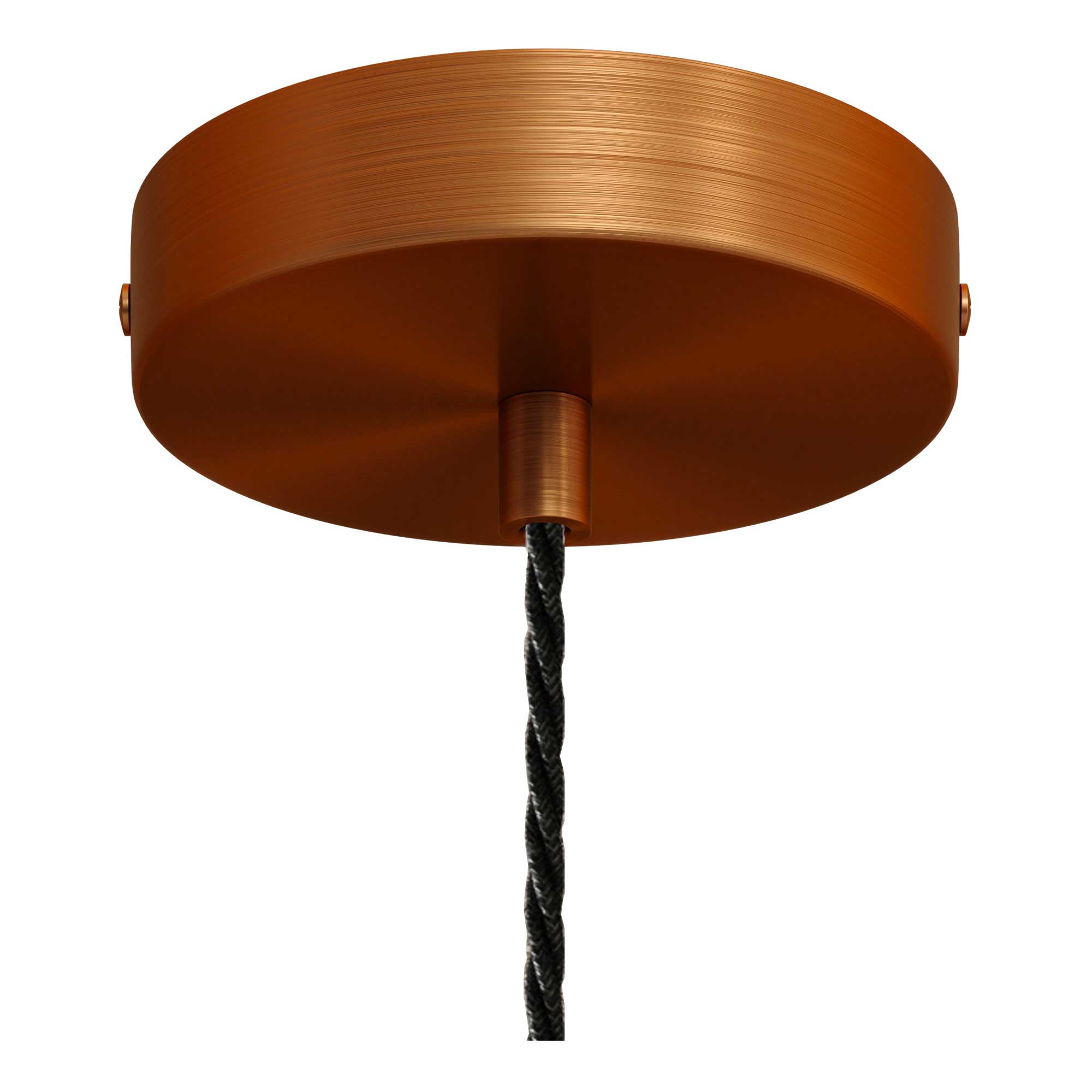 Lampada a sospensione completa di cavo tessile trecciato e portalampada in alluminio - Rame satinato - Creative Cables