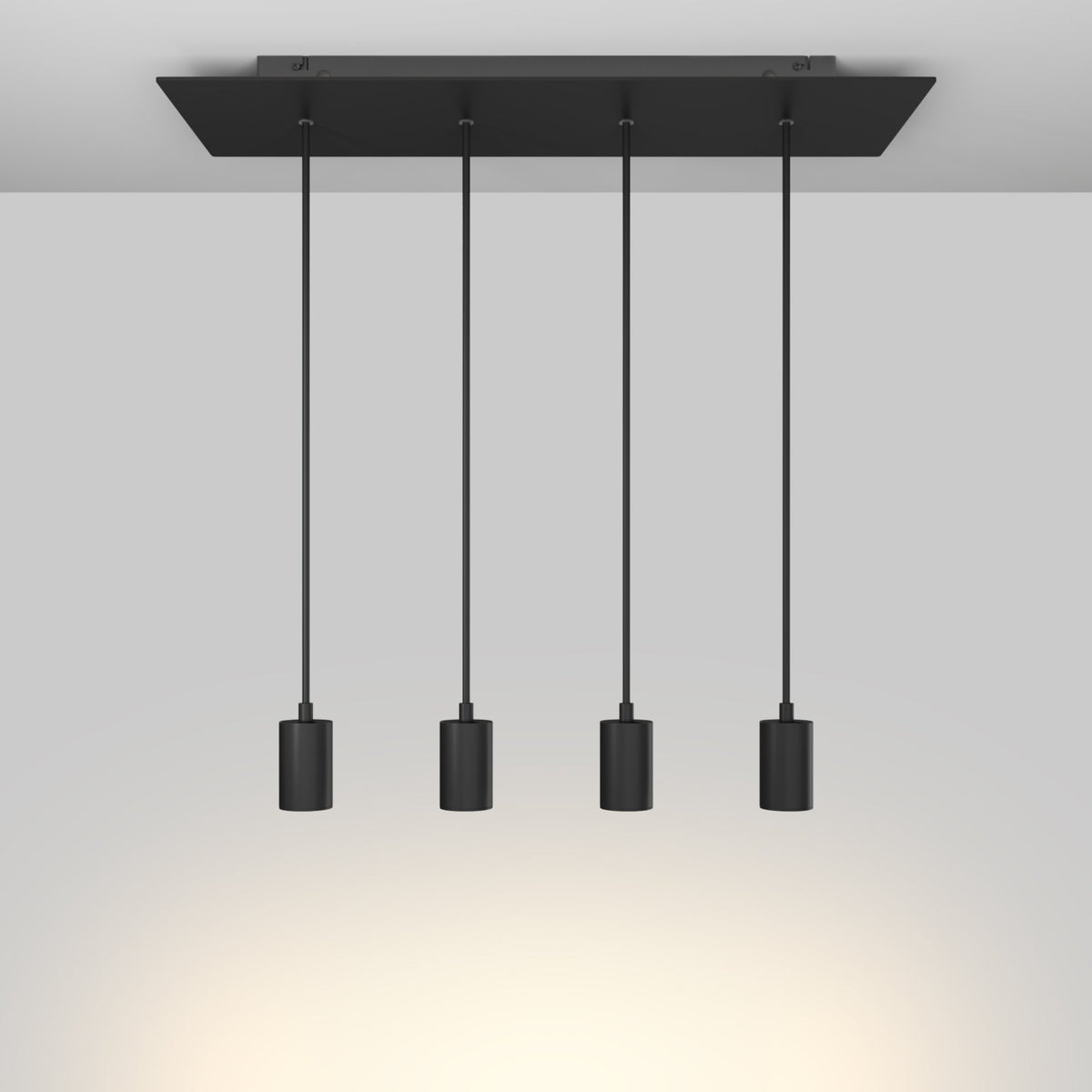Lampada a sospensione con 4 faretti GU10 Bispot - Nero - Creative Cables