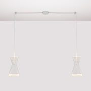 Lampada a sospensione con due cadute con Ghost Doppio cono - Bianco opaco - Creative Cables