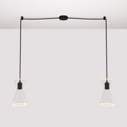 Lampada a sospensione con due cadute con Ghost Doppio cono - Nero - Creative Cables