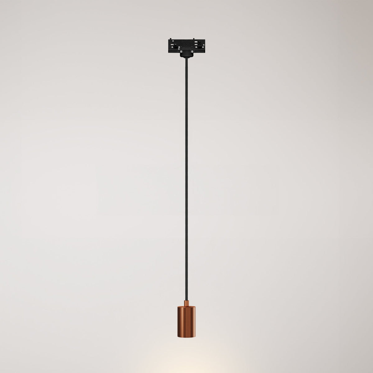 Lampada a sospensione con faretto GU10 Bispot per sistema a binario - Rame satinato - Creative Cables