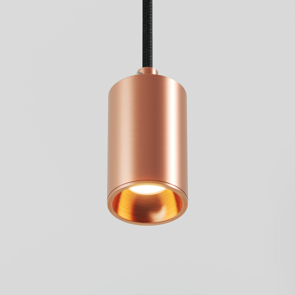 Lampada a sospensione con faretto GU10 Bispot per sistema a binario - Rame satinato - Creative Cables