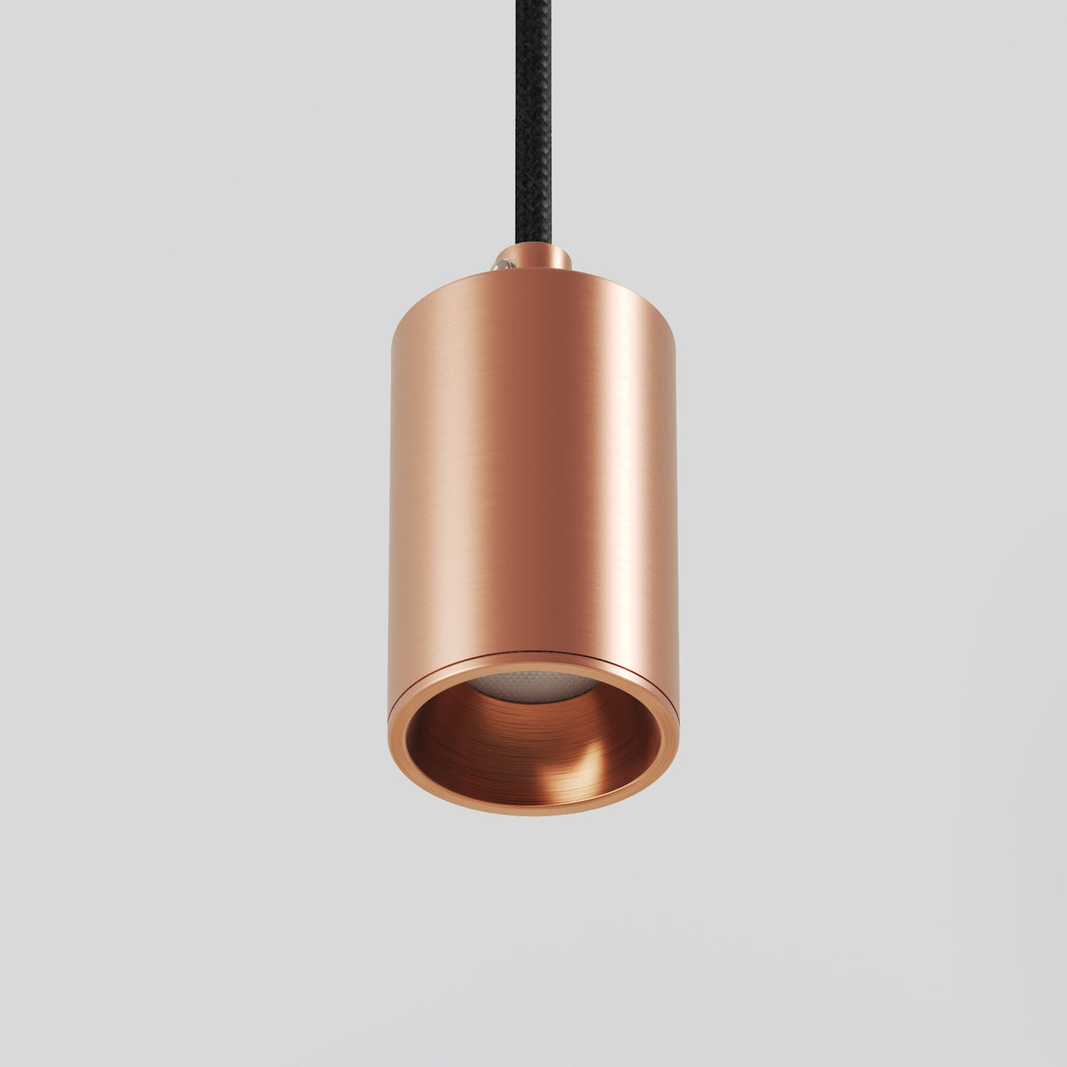 Lampada a sospensione con faretto GU10 Bispot per sistema a binario - Rame satinato - Creative Cables