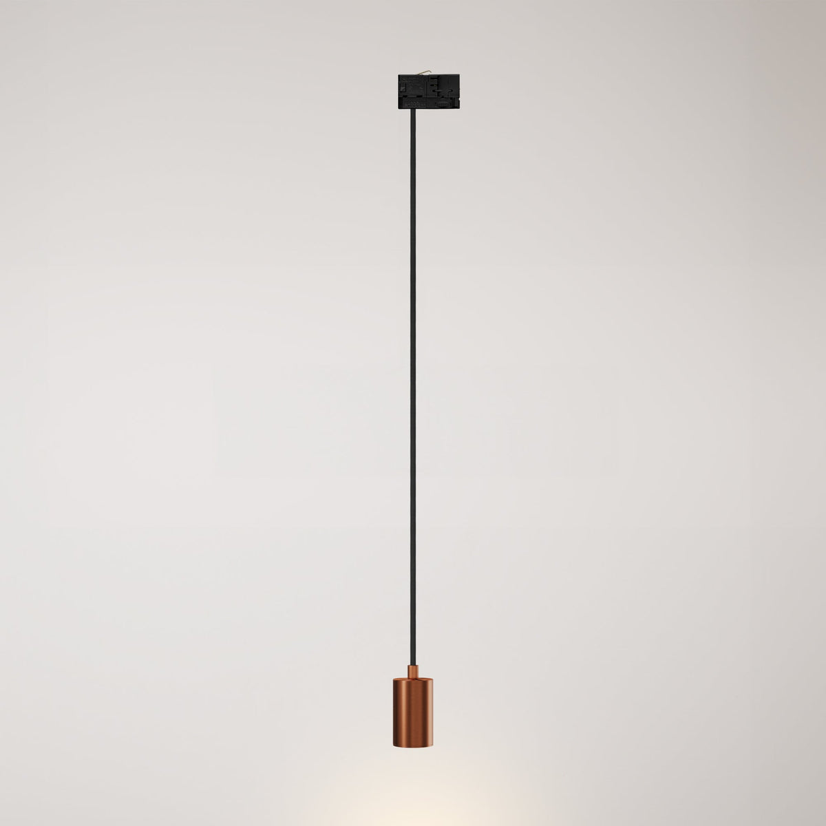 Lampada a sospensione con faretto GU10 Bispot per sistema a binario - Rame satinato - Creative Cables
