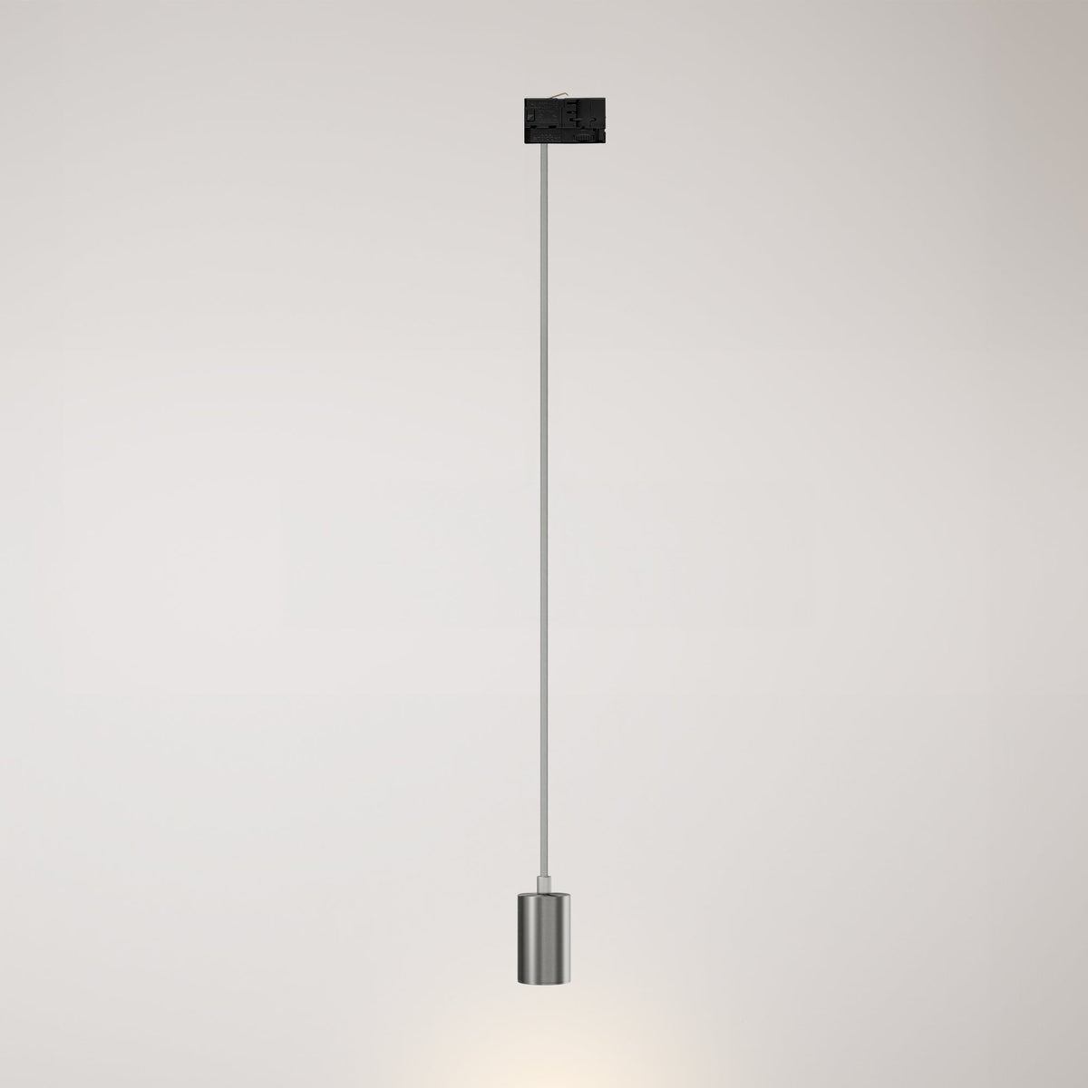 Lampada a sospensione con faretto GU10 Bispot per sistema a binario - Titanio satinato - Creative Cables