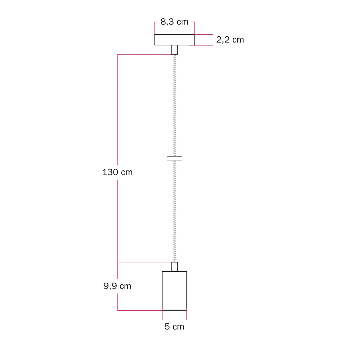Lampada a sospensione con faretto GU10 Bispot - Rame satinato - Creative Cables
