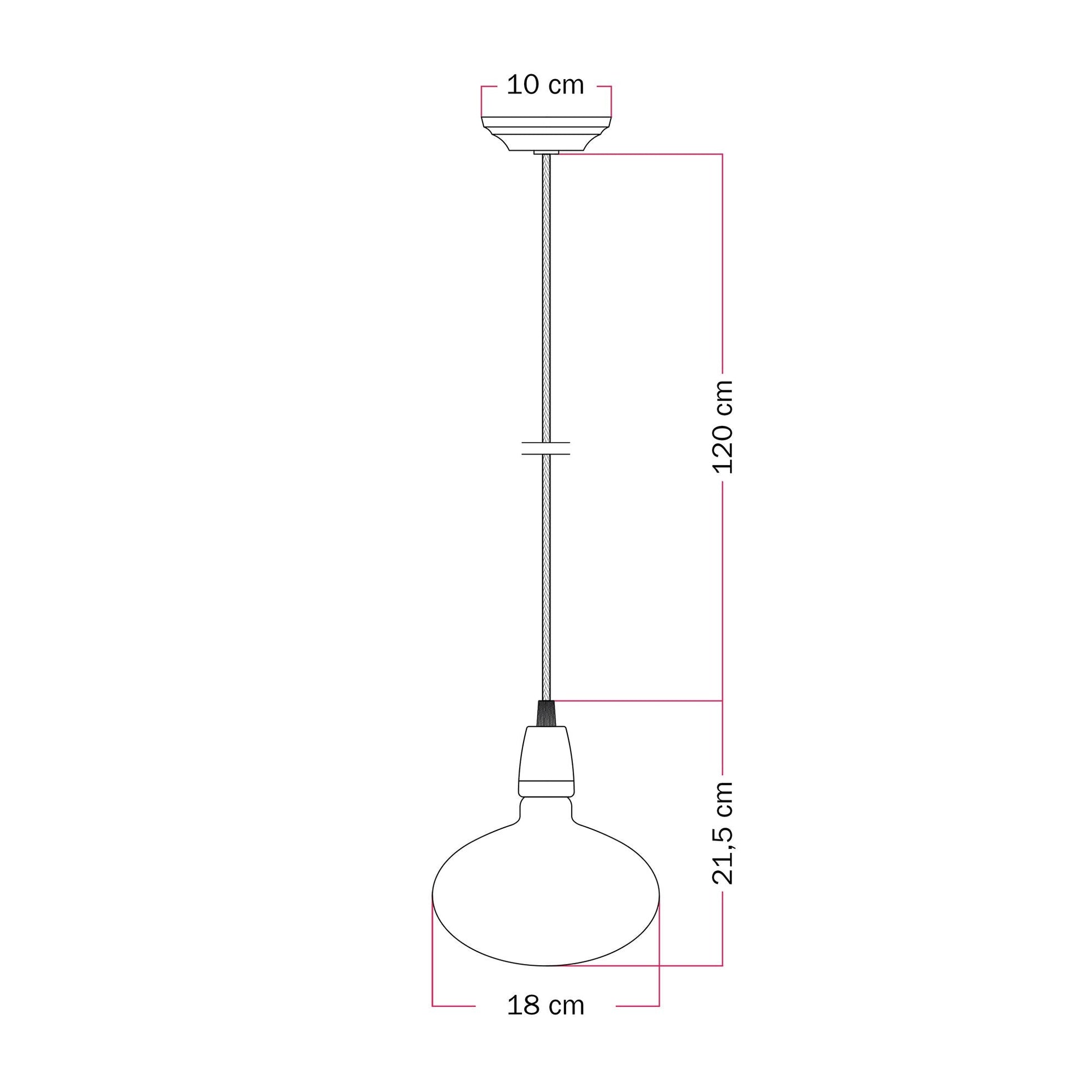 Lampada a sospensione con finitura in porcellana con lampadine LED Ellipse effetto porcellana - Nero