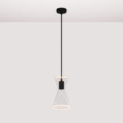 Lampada a sospensione con lampadina Ghost Doppio cono - Nero - Creative Cables