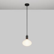 Lampada a sospensione con lampadina LED Ellipse effetto porcellana - Nero Opaco