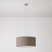 Lampada a sospensione con paralume in tessuto Cilindro Large - Made in Italy - Arenal Cenere No