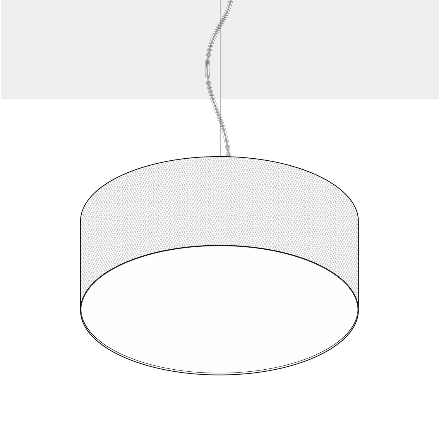 Lampada a sospensione con paralume in tessuto Cilindro Large - Made in Italy - Lana Grigio Scuro Si