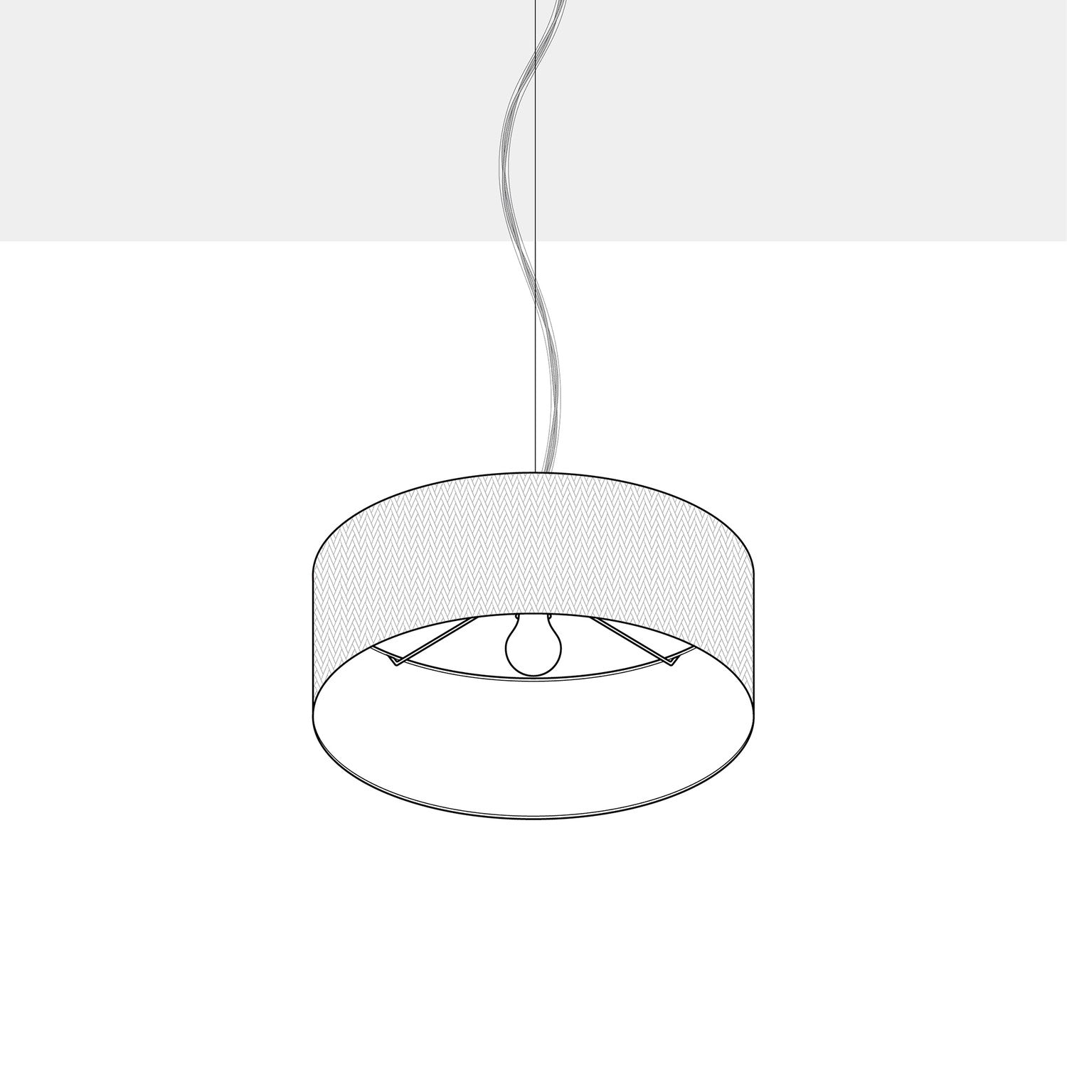 Lampada a sospensione con paralume in tessuto Cilindro Small - Made in Italy - Arenal Bordeaux No