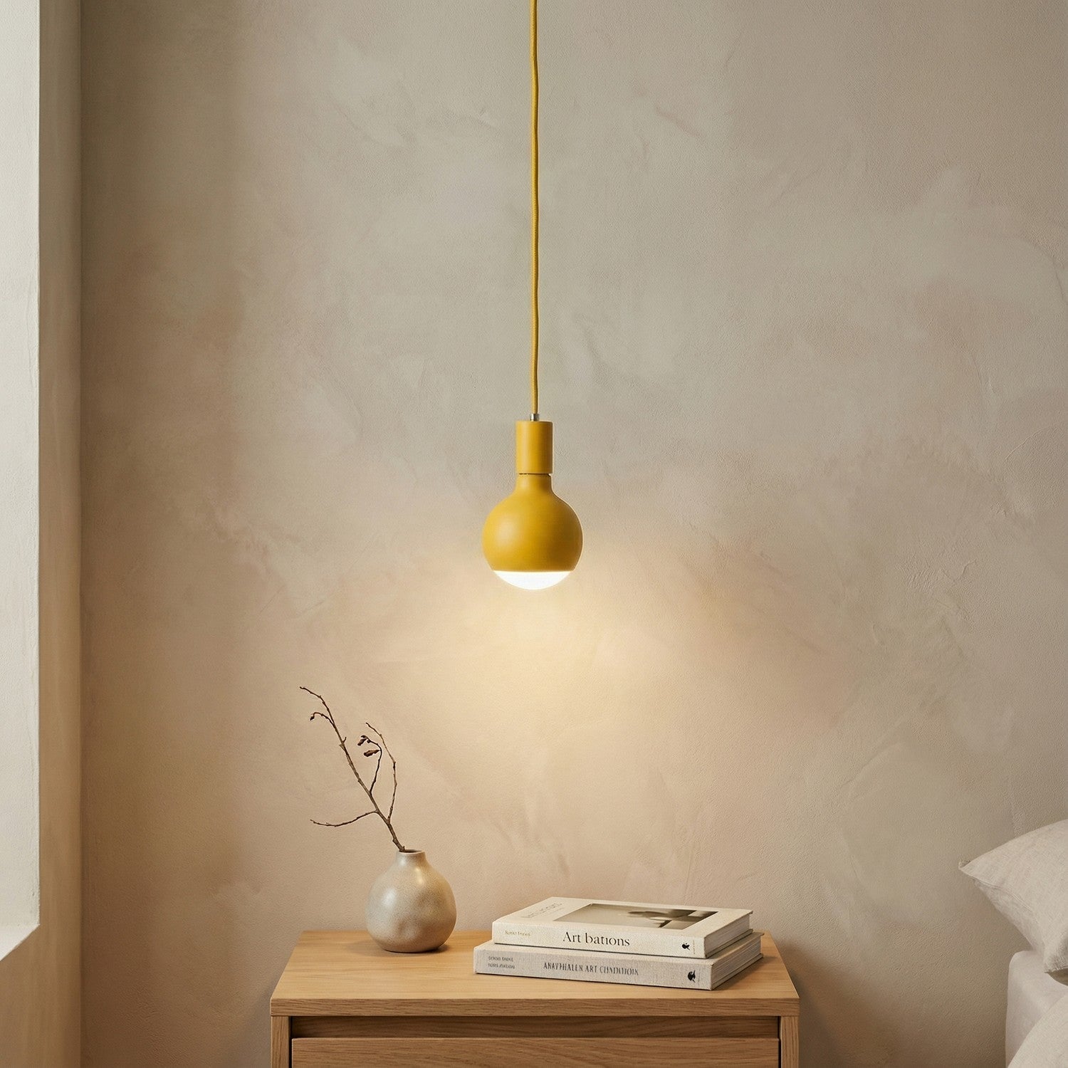 Lampada a sospensione Filotto Metallico con lampadina Lucia - Giallo