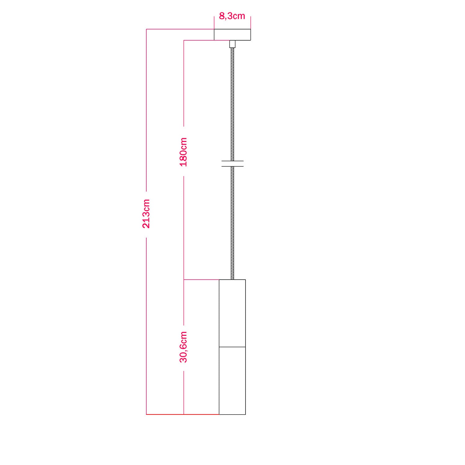 Lampada a sospensione Made in Italy completa di cavo tessile e doppio paralume Tub-E14 in legno e metallo - Bronzo satinato