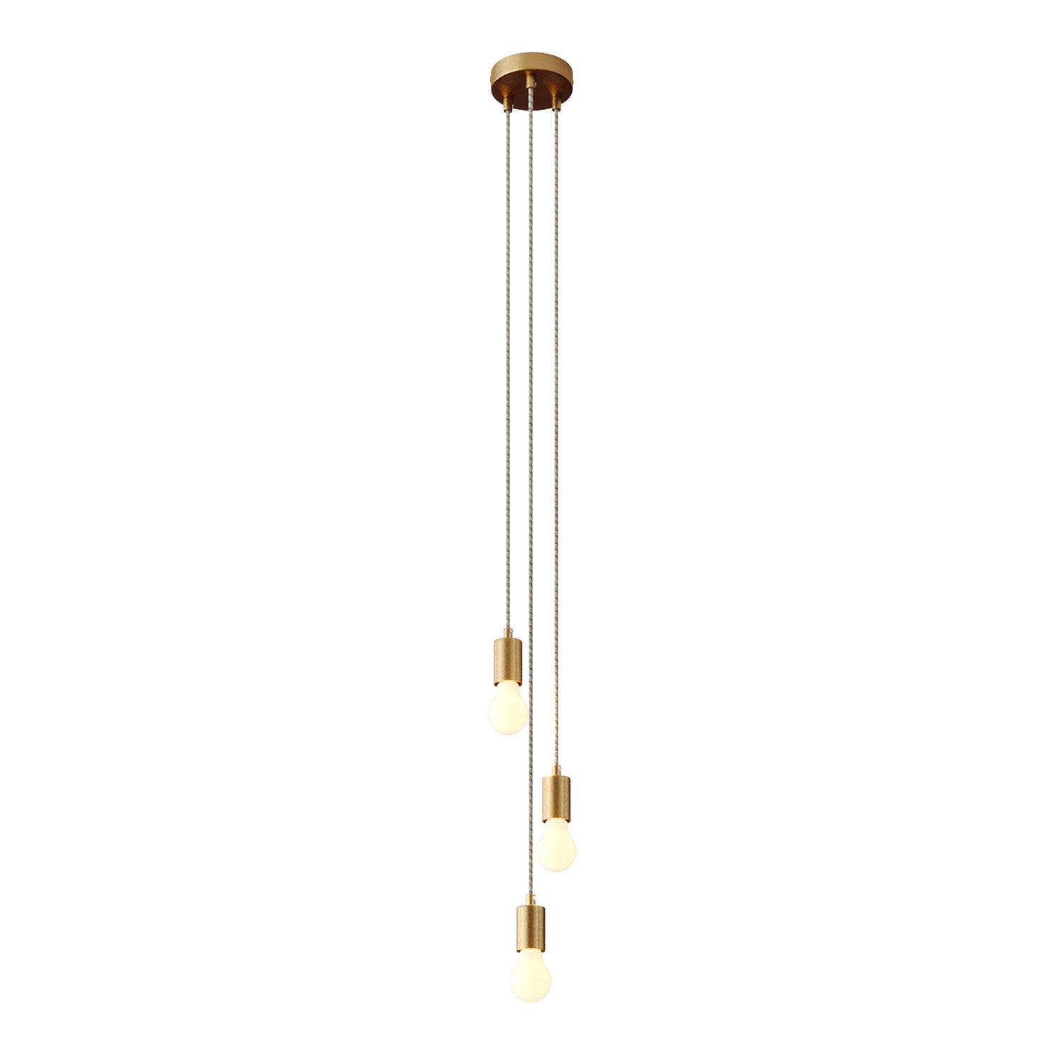 Lampada a sospensione multipla a 3 cadute con finiture in metallo - Bronzo satinato