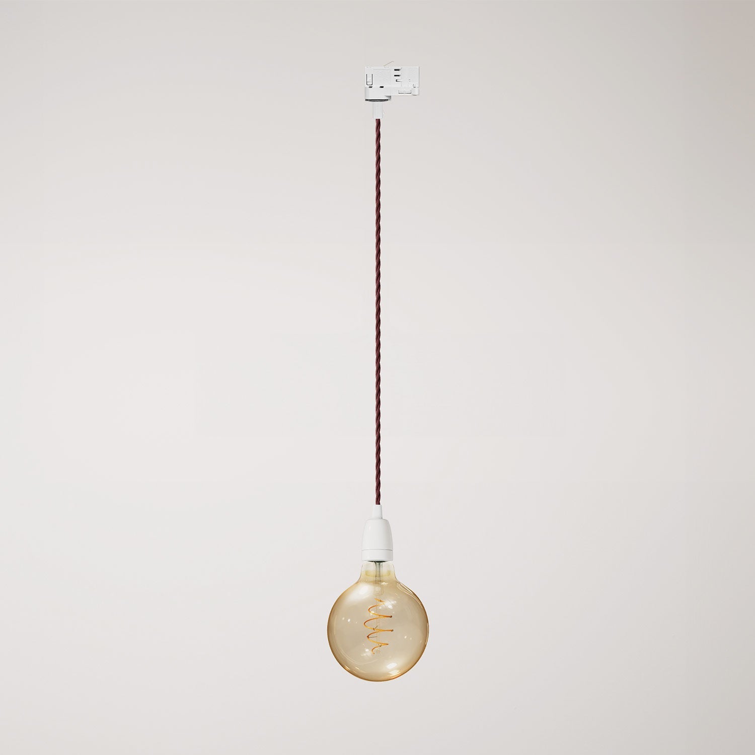 Lampada a sospensione vintage per binari con finiture in porcellana - Bianco