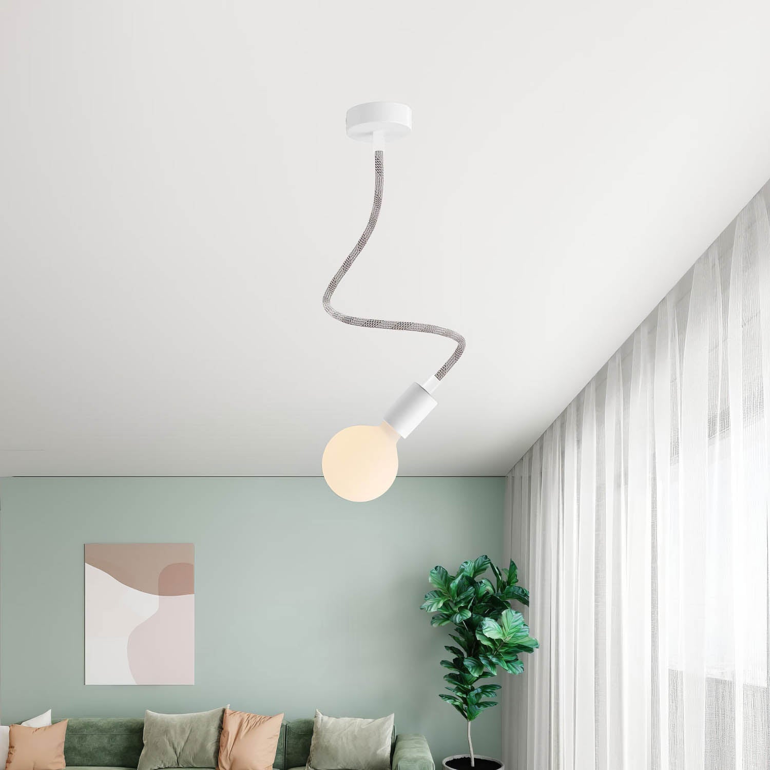 Lampada Creative Flex 60 cm da parete o soffitto - Bianco opaco - Creative Cables