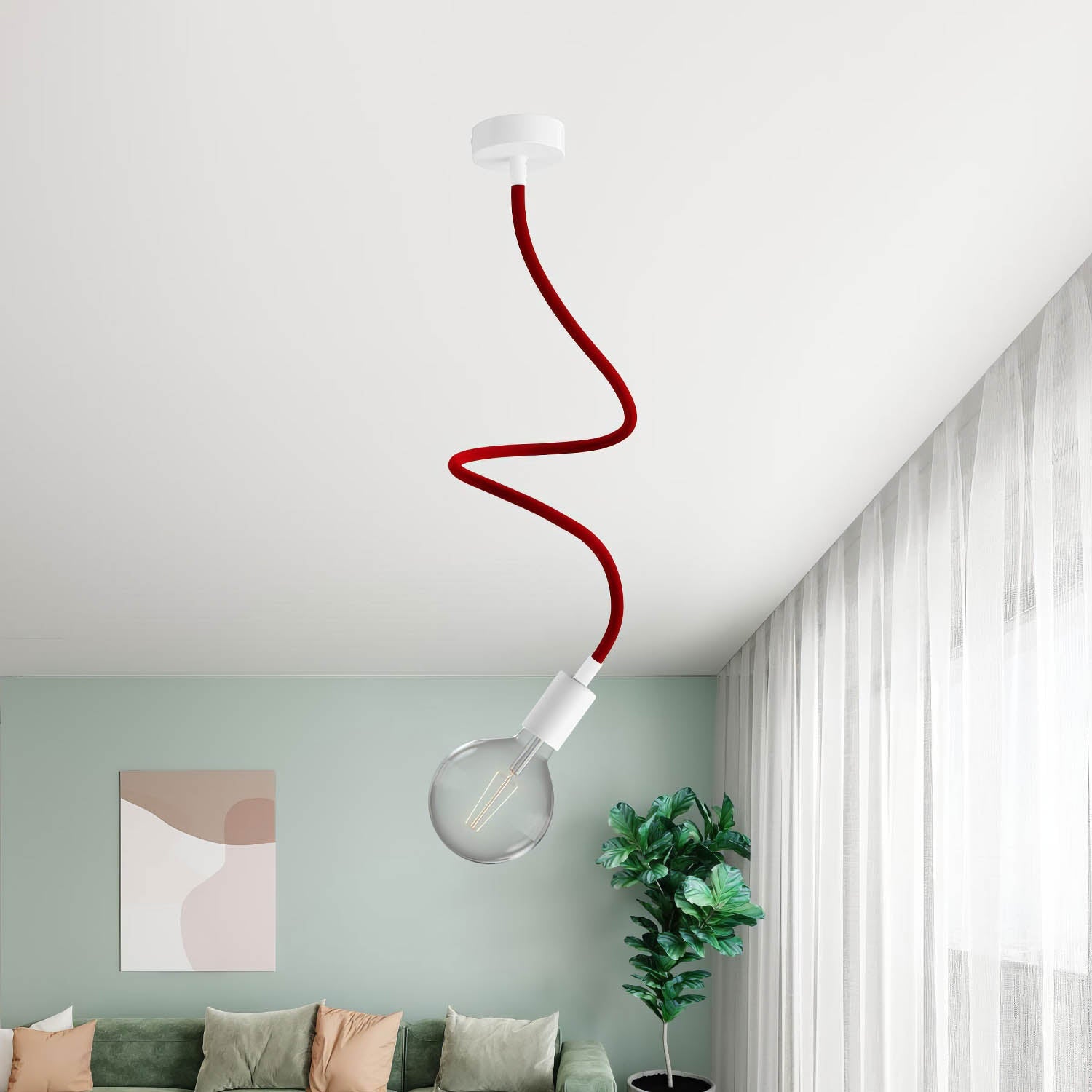 Lampada Creative Flex 90 cm da soffitto - Bianco opaco - Creative Cables