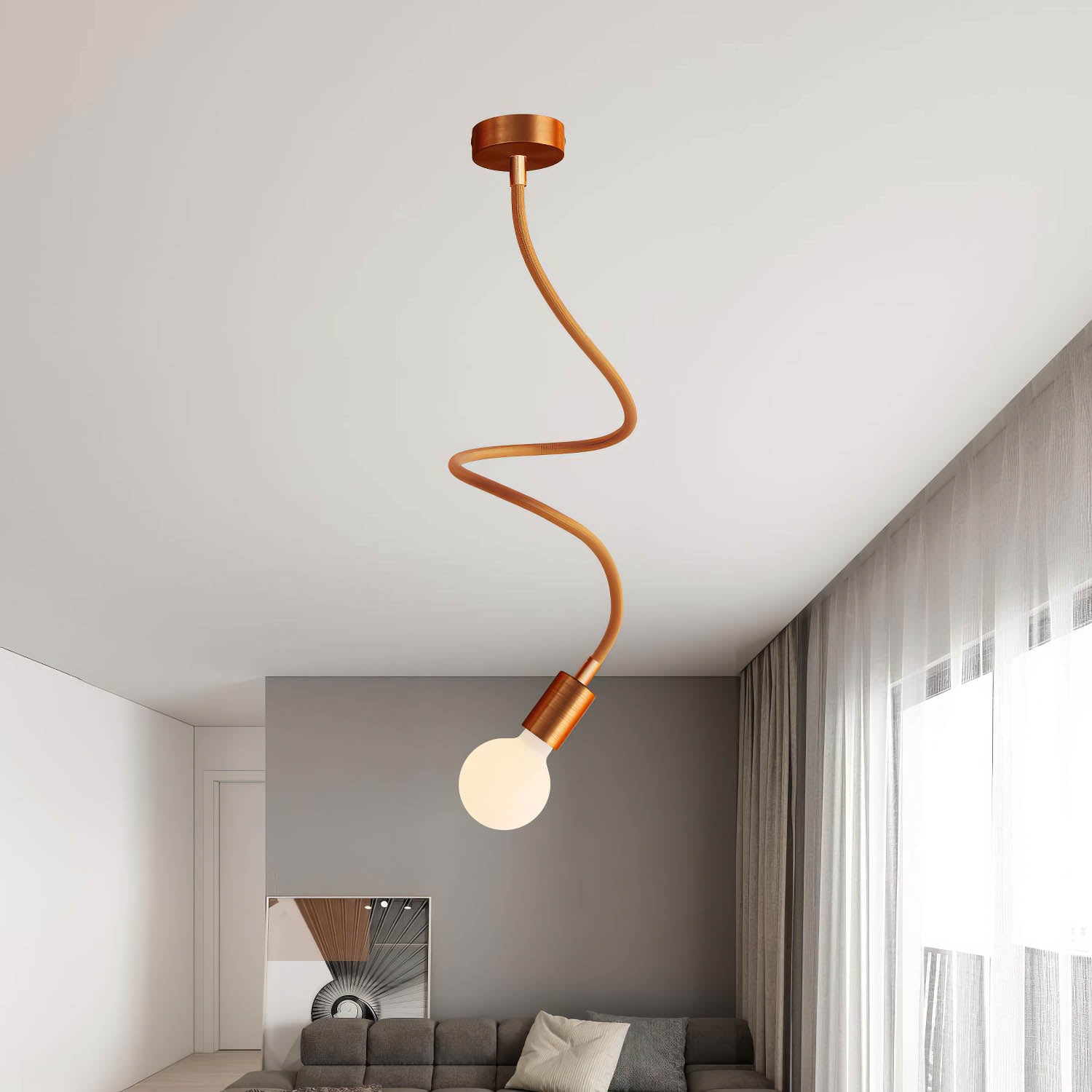 Lampada Creative Flex 90 cm da soffitto - Rame satinato - Creative Cables