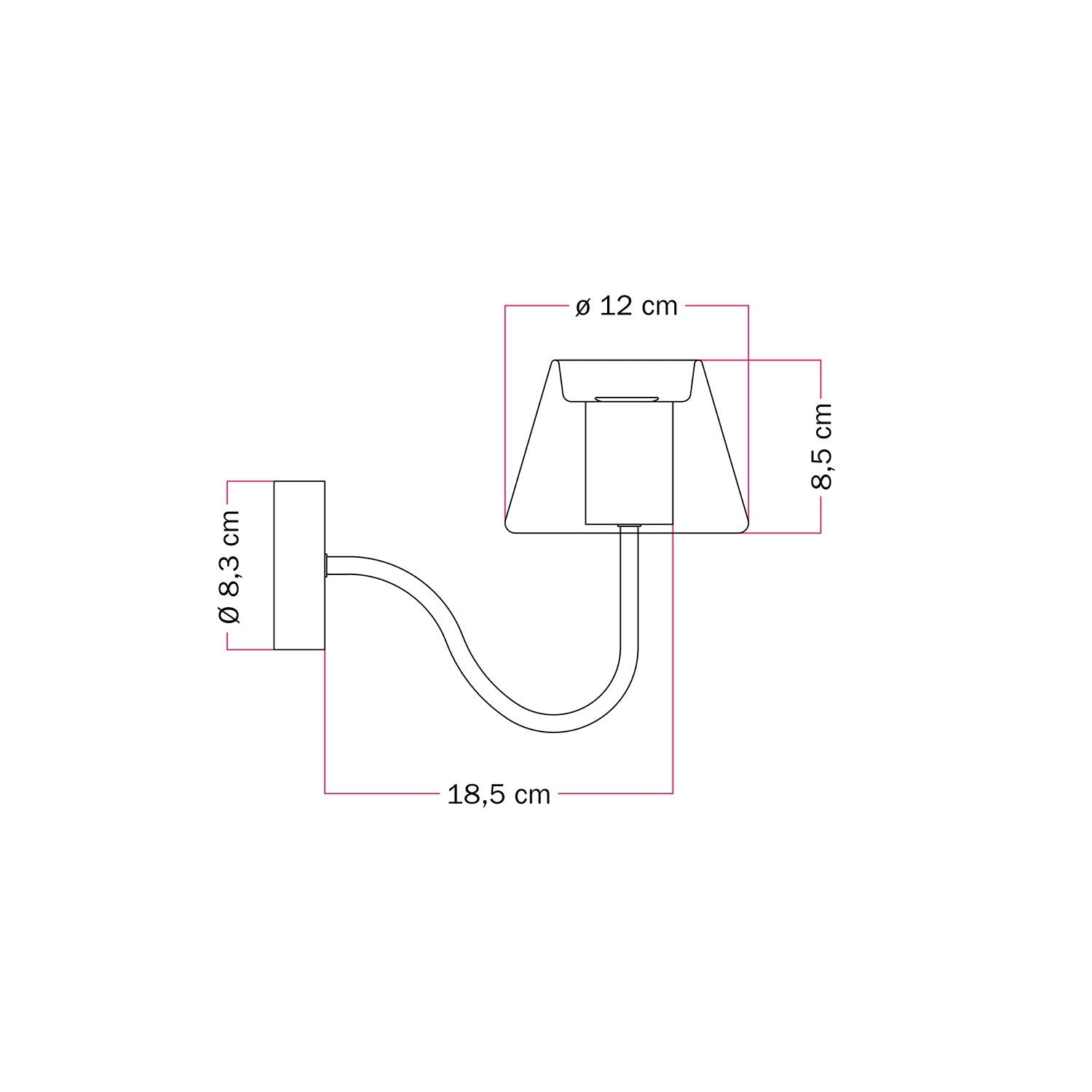Lampada Da Parete MAJA In Tessuto Metallico Nero Con Interruttore E - Foto 10