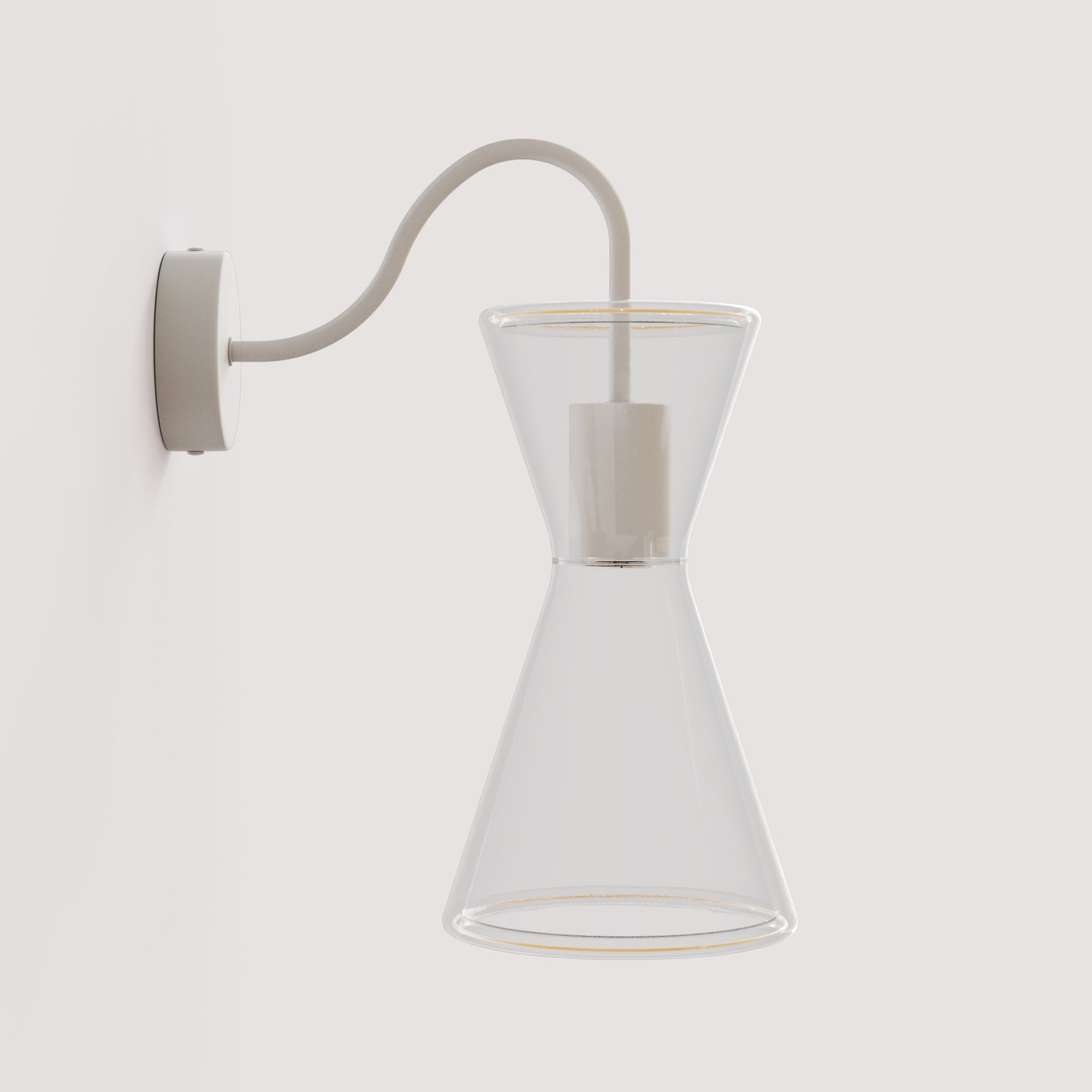 Lampada da parete Ghost Doppio cono con estensione a S - Bianco opaco - Creative Cables