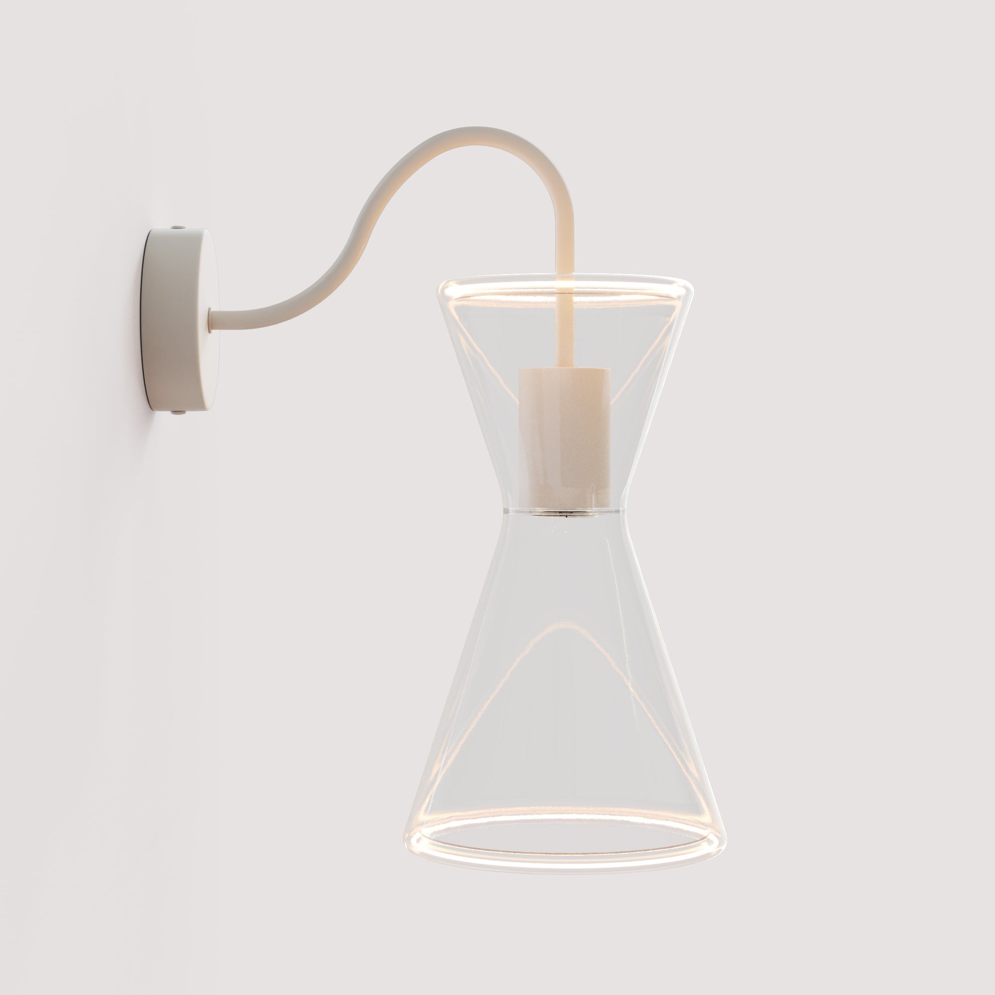 Lampada da parete Ghost Doppio cono con estensione a S - Bianco opaco - Creative Cables