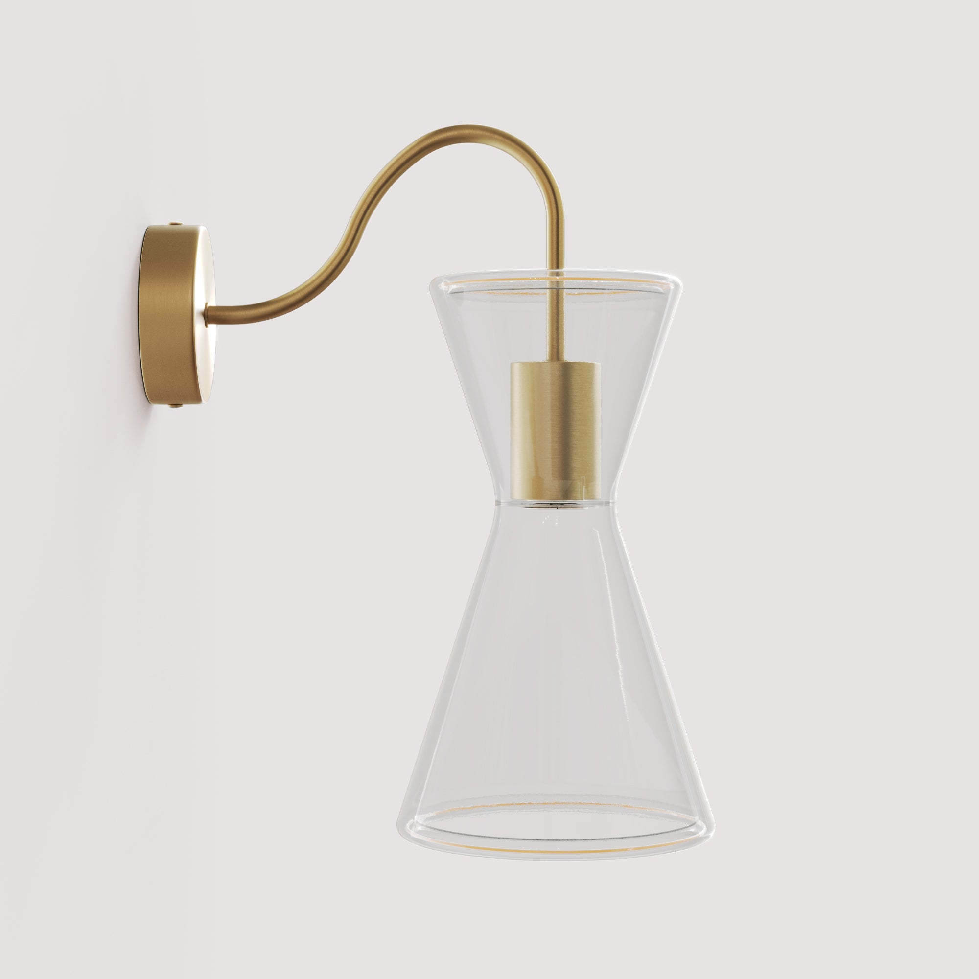 Lampada da parete Ghost Doppio cono con estensione a S - Bronzo satinato - Creative Cables