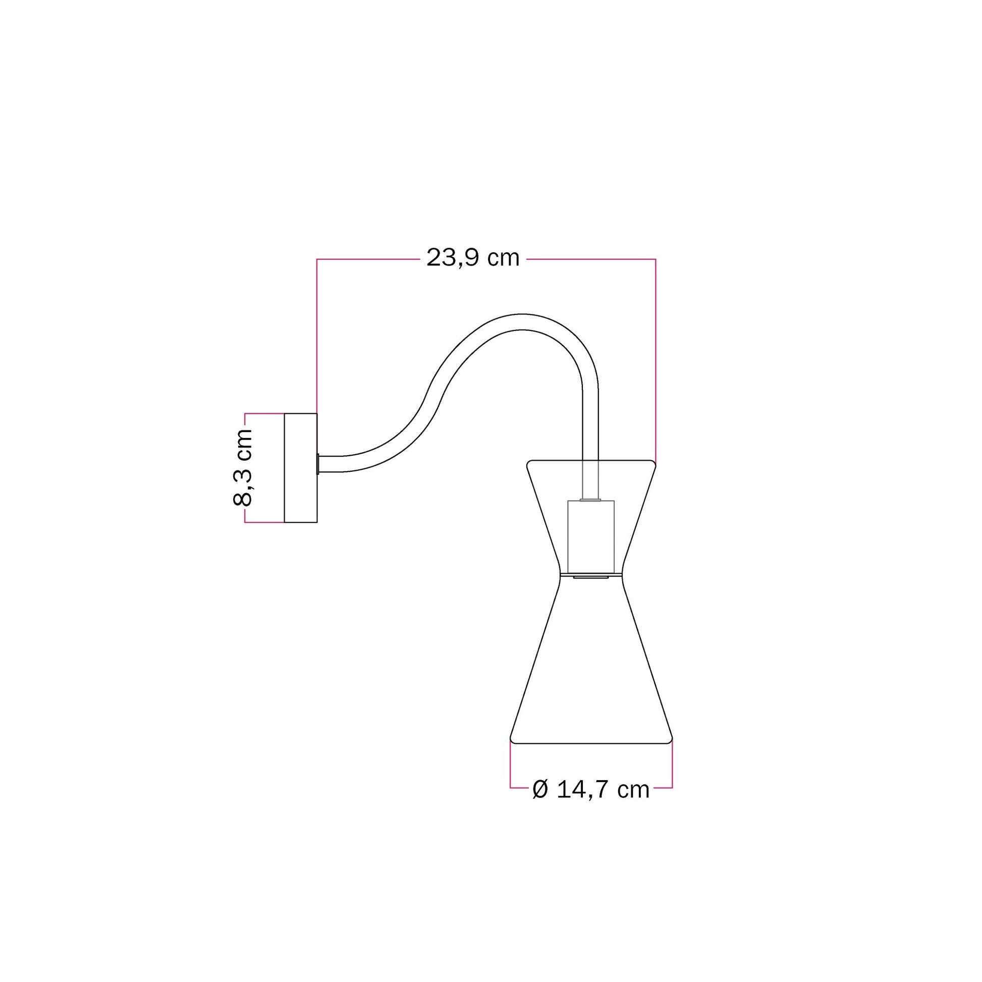 Lampada da parete Ghost Doppio cono con estensione a S - Bronzo satinato - Creative Cables