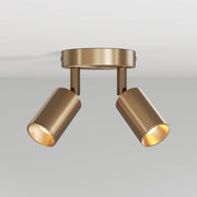Lampada da parete o soffitto con 2 faretti GU10 Bispot orientabili - Bronzo satinato - Creative Cables