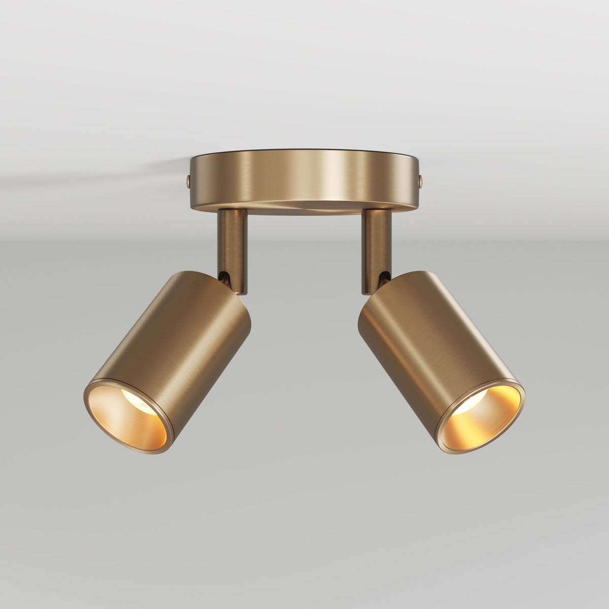 Lampada da parete o soffitto con 2 faretti GU10 Bispot orientabili - Bronzo satinato - Creative Cables