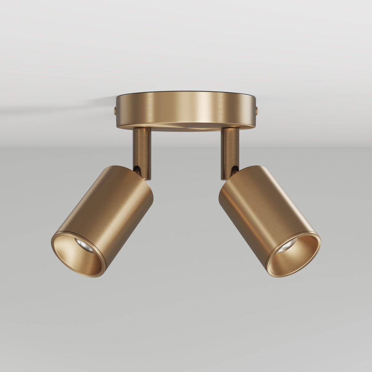 Lampada da parete o soffitto con 2 faretti GU10 Bispot orientabili - Bronzo satinato - Creative Cables