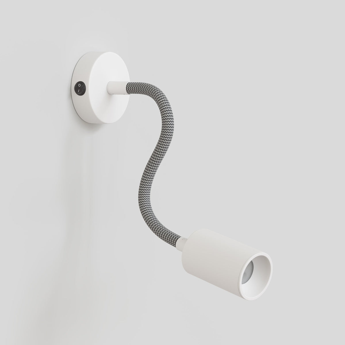 Lampada da parete o soffitto con faretto GU10 Bispot e braccio orientabile Flex 30 cm - Bianco opaco - Creative Cables