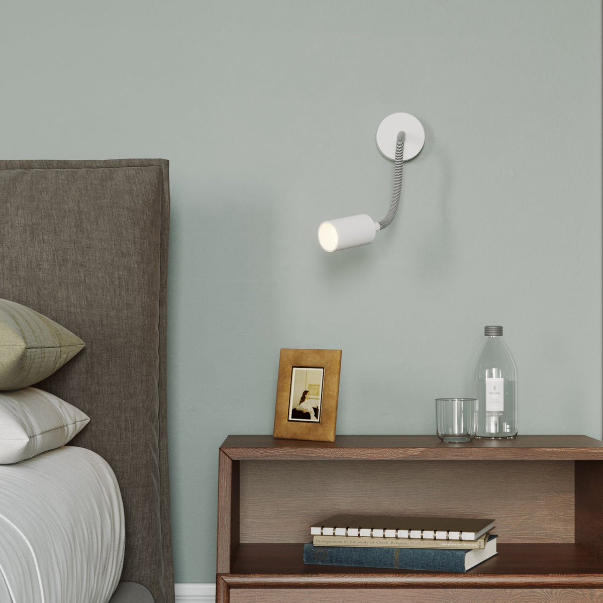 Lampada da parete o soffitto con faretto GU10 Bispot e braccio orientabile Flex 30 cm - Bianco opaco - Creative Cables