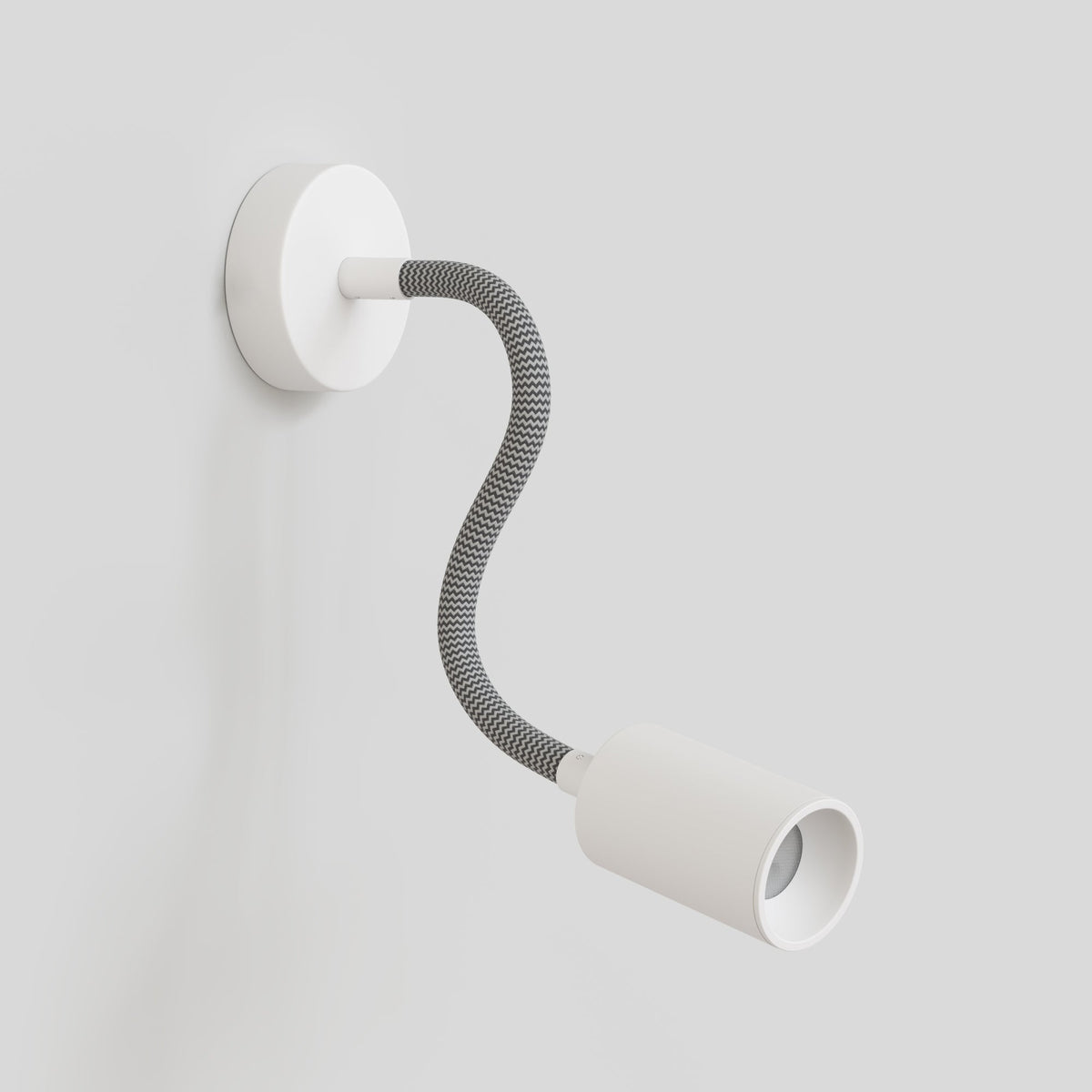 Lampada da parete o soffitto con faretto GU10 Bispot e braccio orientabile Flex 30 cm - Bianco opaco - Creative Cables