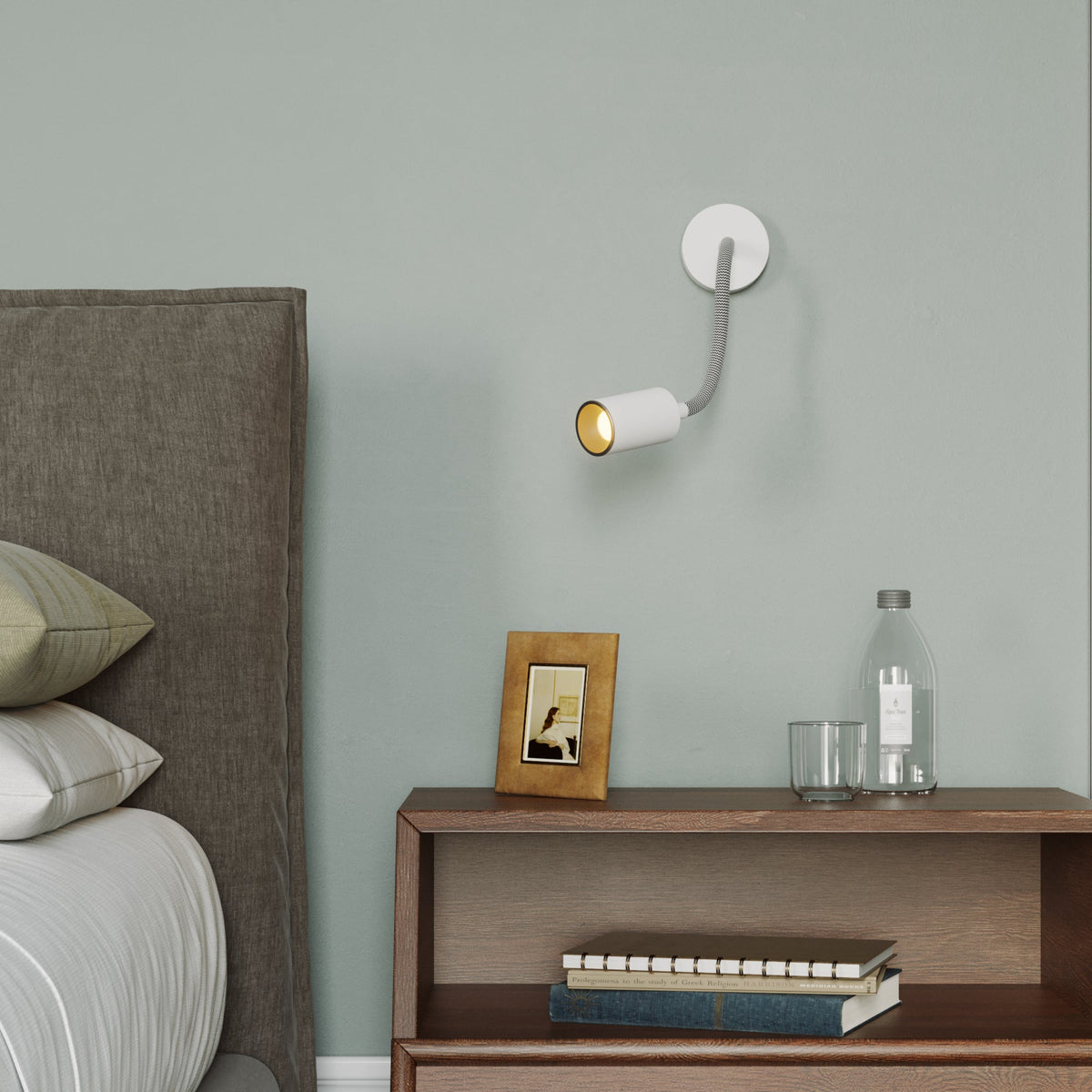 Lampada da parete o soffitto con faretto GU10 Bispot e braccio orientabile Flex 30 cm - Bianco opaco / Nero - Creative Cables