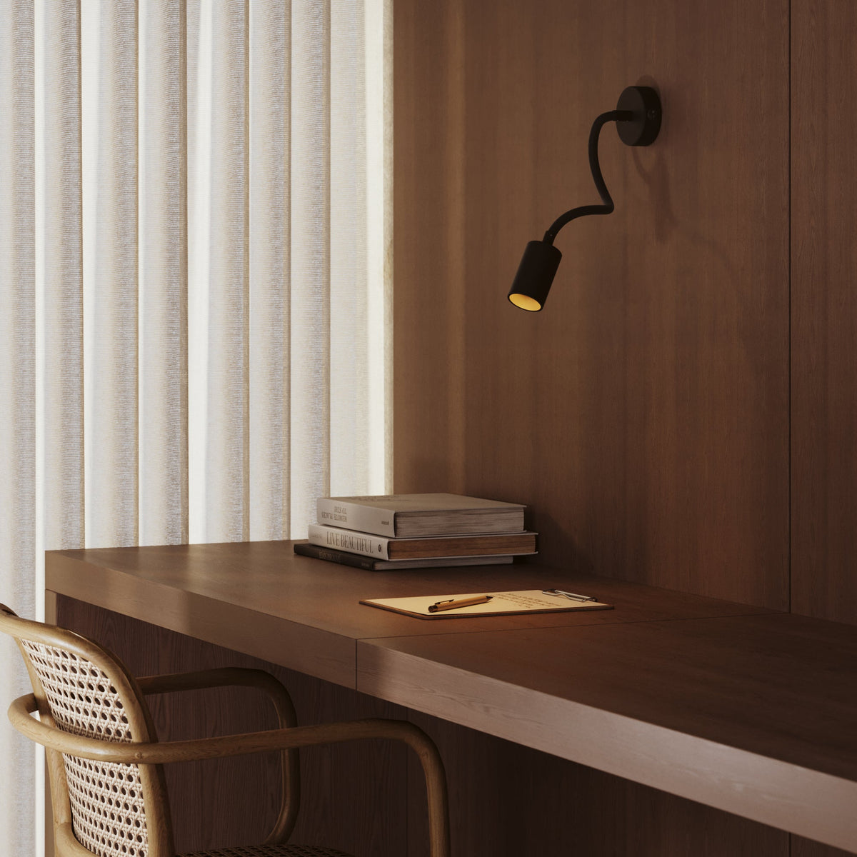 Lampada da parete o soffitto con faretto GU10 Bispot e braccio orientabile Flex 30 cm - Nero - Creative Cables