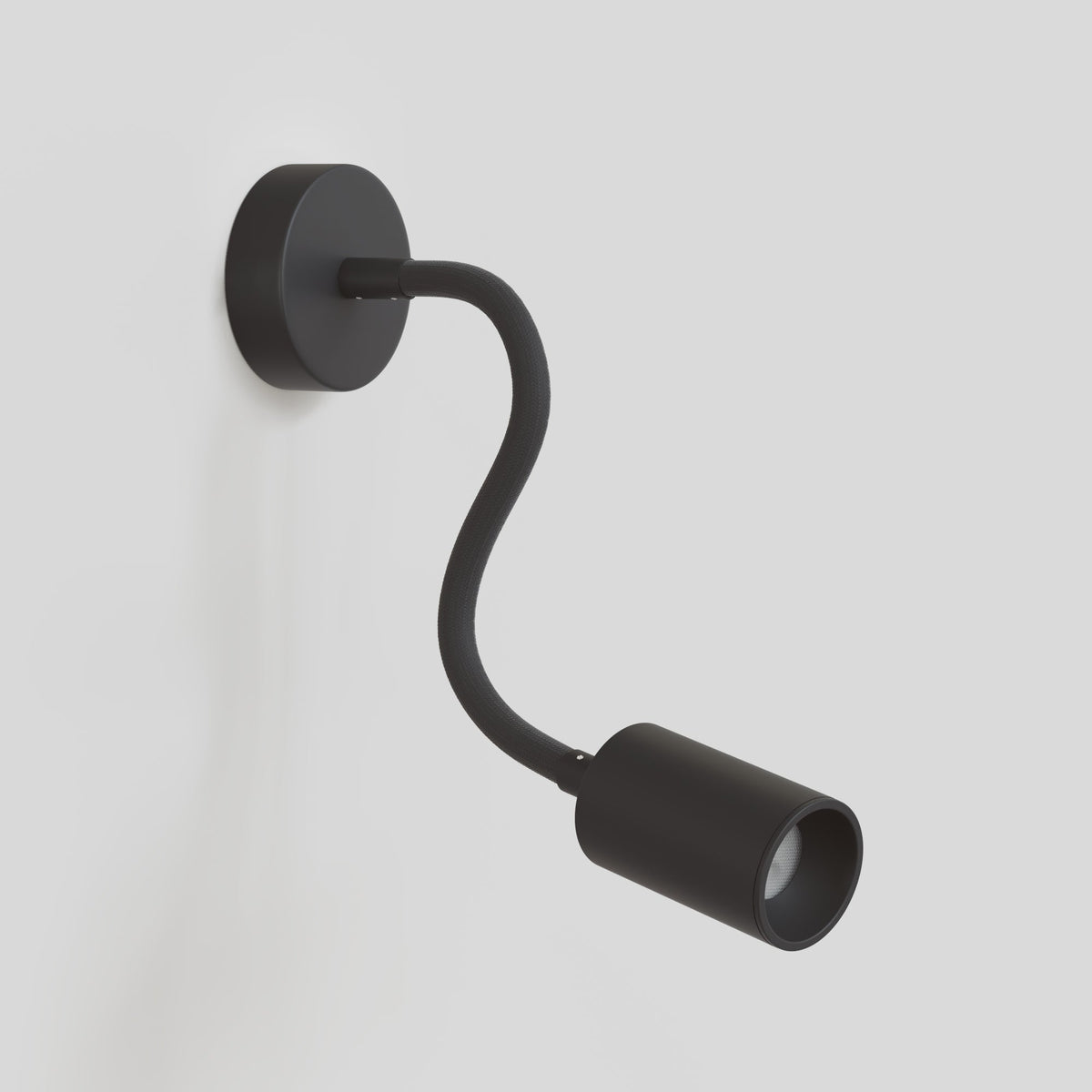 Lampada da parete o soffitto con faretto GU10 Bispot e braccio orientabile Flex 30 cm - Nero - Creative Cables