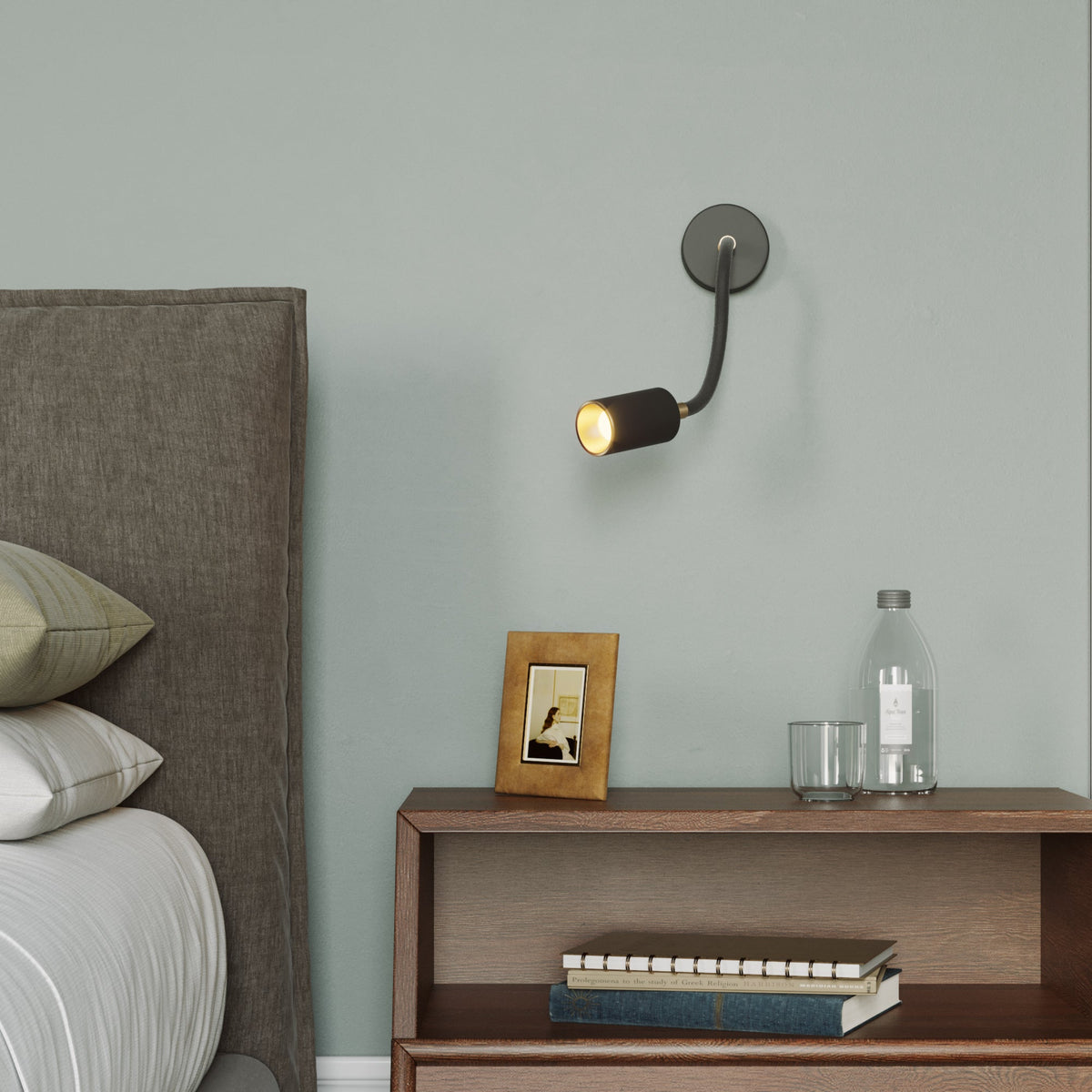 Lampada da parete o soffitto con faretto GU10 Bispot e braccio orientabile Flex 30 cm - Nero / Bronzo satinato - Creative Cables