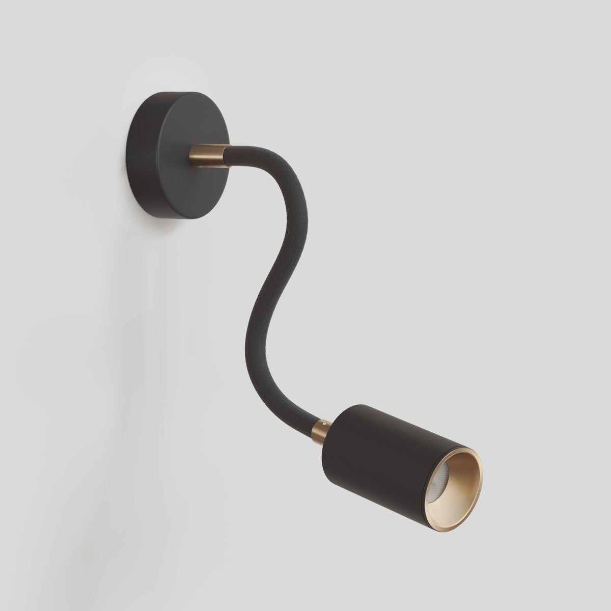 Lampada da parete o soffitto con faretto GU10 Bispot e braccio orientabile Flex 30 cm - Nero / Bronzo satinato - Creative Cables