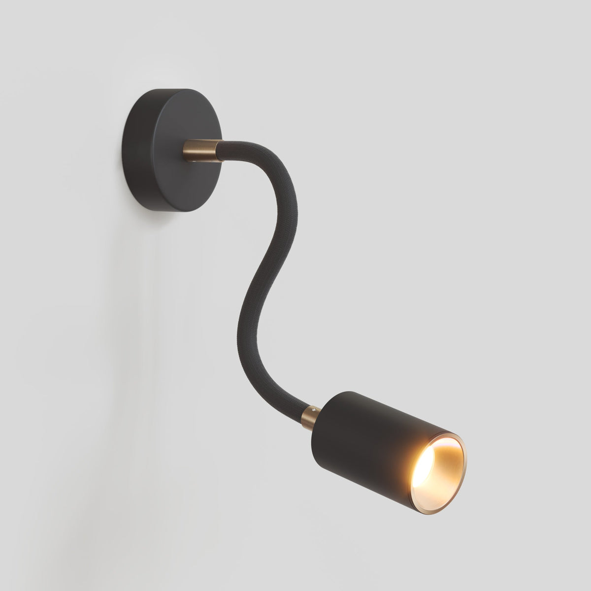 Lampada da parete o soffitto con faretto GU10 Bispot e braccio orientabile Flex 30 cm - Nero / Bronzo satinato - Creative Cables