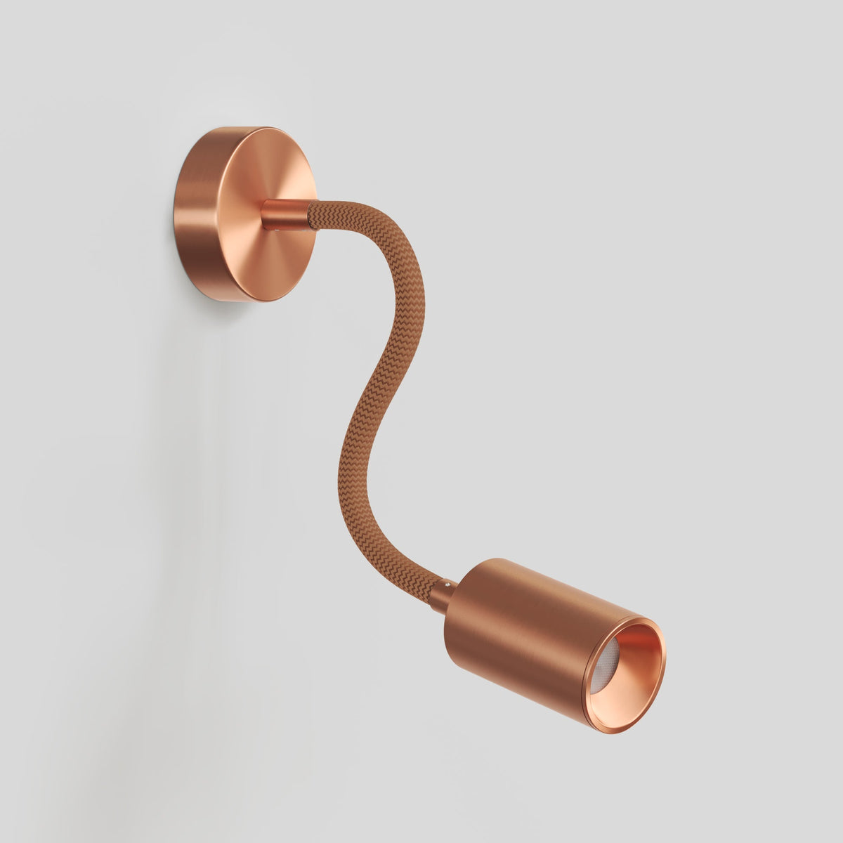 Lampada da parete o soffitto con faretto GU10 Bispot e braccio orientabile Flex 30 cm - Rame satinato - Creative Cables