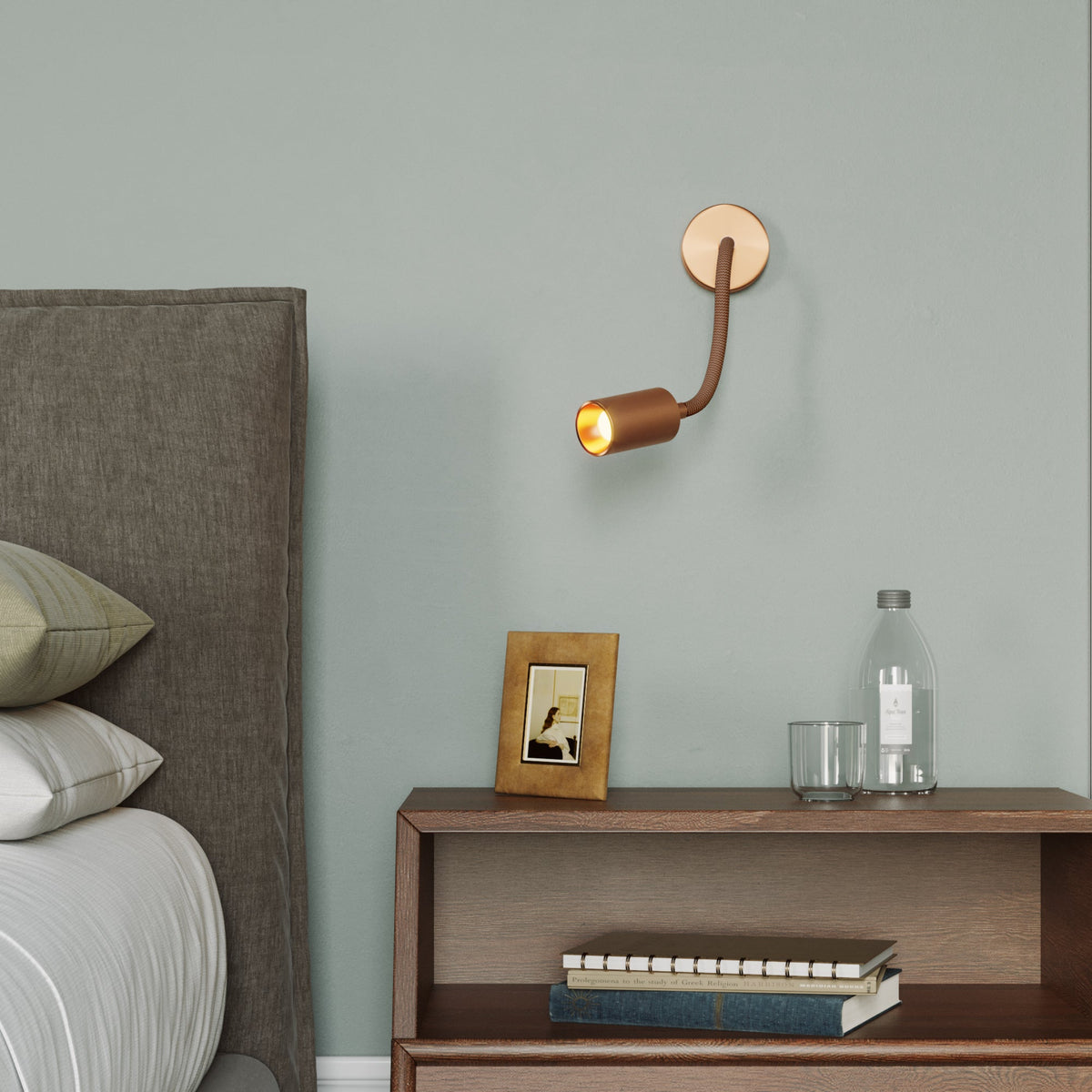 Lampada da parete o soffitto con faretto GU10 Bispot e braccio orientabile Flex 30 cm - Rame satinato - Creative Cables