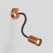 Lampada da parete o soffitto con faretto GU10 Bispot e braccio orientabile Flex 30 cm - Rame satinato / Nero - Creative Cables